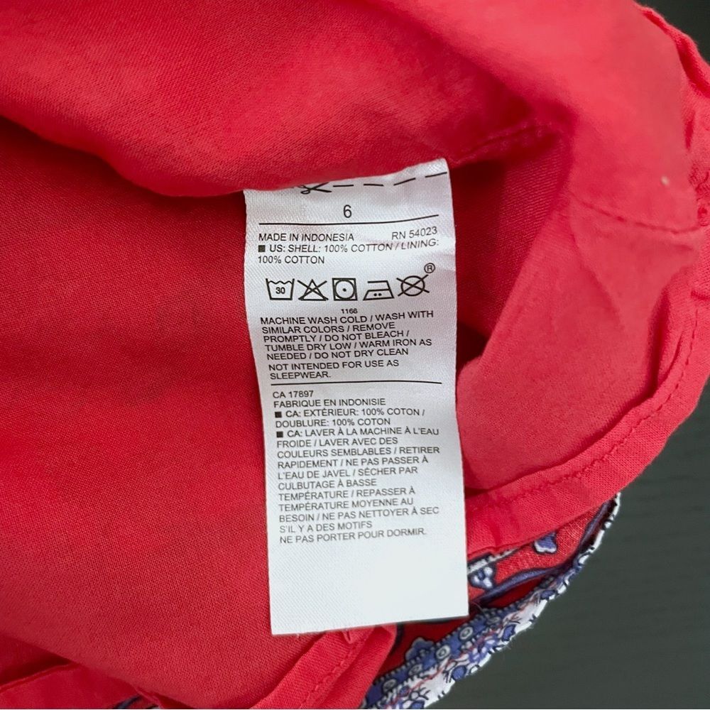 Janie & Jack Girls One Shoulder Floral Top Size 6 Red Ruffle Cotton Blouse - Picture 7 of 7
